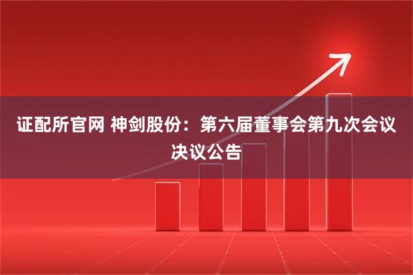 证配所官网 神剑股份：第六届董事会第九次会议决议公告